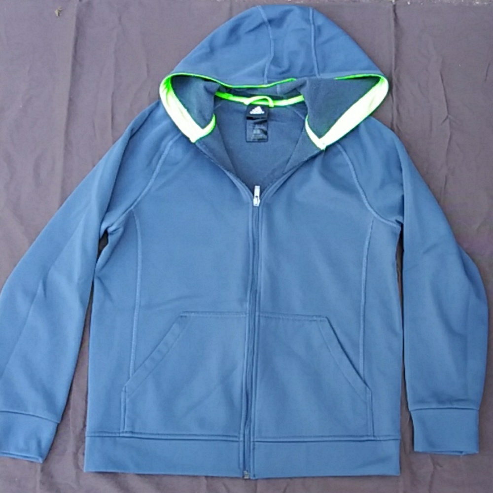 Adidas Wms zipper hoodie. EUC. Smoke Grey. Sz-18